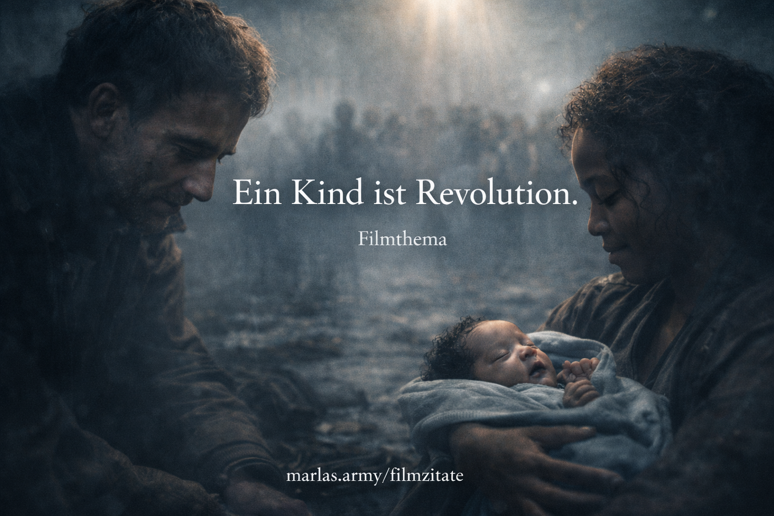 Filmzitat „Ein Kind ist Revolution.“ aus Children of Men zur Hoffnung