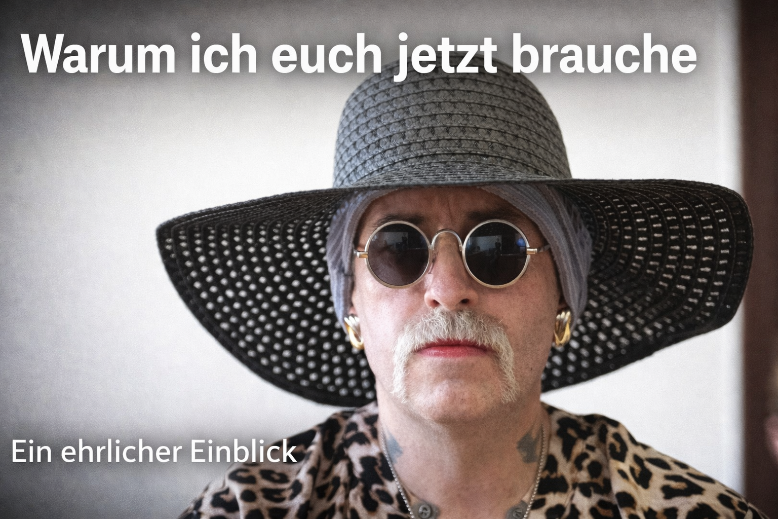 Porträt von Marla Svenja Liebich mit direktem Blick und Text „Warum ich euch jetzt brauche“ als Support-Aufruf für den Shop