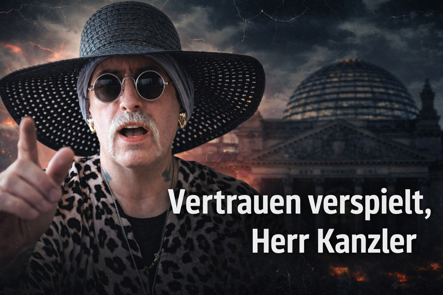 Marlas Army spricht vor dystopischem Reichstags-Hintergrund über politischen Wortbruch und Vertrauensverlust der Bundesregierung